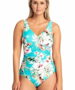 Jantzen O'ahu Ruched Front One Piece Jade