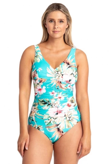 Jantzen O'ahu Ruched Front One Piece Jade 1 Jantzen O'ahu Ruched Front One Piece Jade