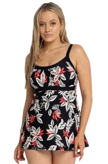 Jantzen Leaf Empire Swim Dress Coral 1 Jantzen Leaf Empire Swim Dress Coral