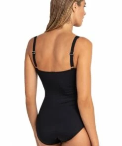 Jantzen Tiger D Cup Cross Front One Piece Black -Cheap Swimweargalore Store jan84250dbk.001 jantzen tiger d cup cross front one piece1