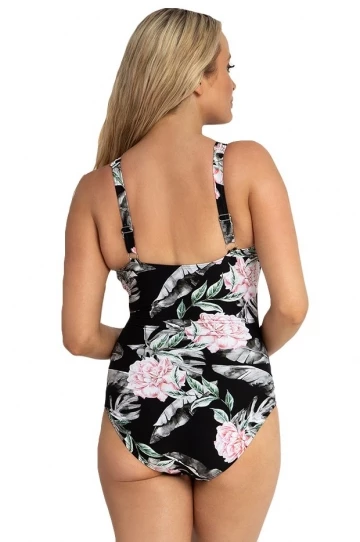 Jantzen Fleurette E/F Cup Twist Front One Piece Black 2 Jantzen Fleurette E/F Cup Twist Front One Piece Black - Image 2