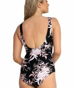 Jantzen Drift Mesh Frill Cross Over One Piece Black -Cheap Swimweargalore Store jan84267bk.001 jantzen drift mesh frill cross over one piece1