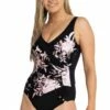 Jantzen Drift Gathered Cross Over One Piece Black