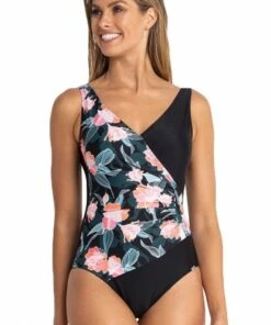Jantzen Gathered Cross Over One Piece Coral