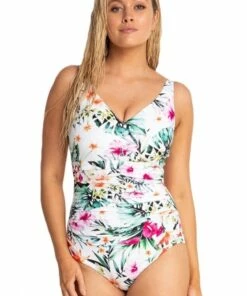 Jantzen Summer DD/E Cup Ruched Front One Piece White