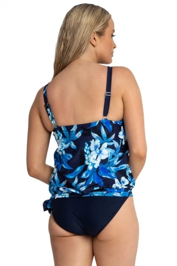 Jantzen Floral Blouson Tankini Set Ink 2 Jantzen Floral Blouson Tankini Set Ink - Image 2