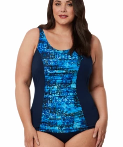 Jem Designs Shattered Gathered One Piece Navy/Blue