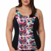 Jem Designs Whirlpool Gathered One Piece Black/Pink