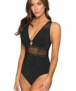 Jets Aspire D/DD Cup Plunge One Piece Black -Cheap Swimweargalore Store jetj10458ddd aspire ddd plunge op 2