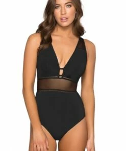 Jets Aspire D/DD Cup Plunge One Piece Black -Cheap Swimweargalore Store jetj10458ddd aspire ddd plunge op 3