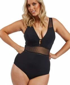 Jets Aspire D/DD Cup Plunge One Piece Black