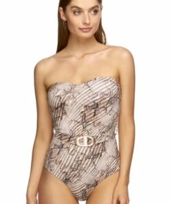 Jets Awakening Bandeau One Piece Nude
