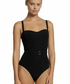 Jets Jetset Square Neck One Piece Black