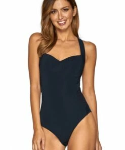 Jets Parallels Moulded Halter One Piece Black