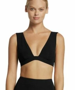 Jets Jetset Plunge Top Black