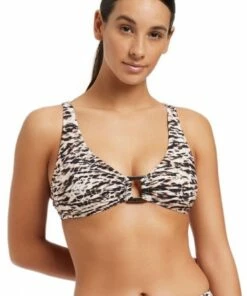 Jets Sahara C/D Cup Bralette With Trim Black