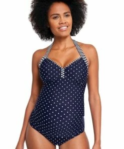 Jojo Maman Bebe Maternity Stripe Tankini Set Navy