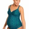 Jojo Maman Bebe Maternity Leopard Tankini Set Teal