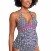 Jojo Maman Bebe Maternity Geometric Tankini Set Navy