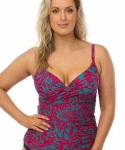 Moontide Silhouette E Cup Tankini Separate Fuchsia