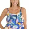 Maxine Maui Wash Tiered Tankini Separate Navy