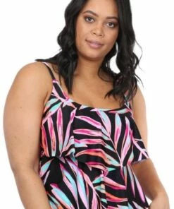 Maxine Painted Palm Tiered Tankini Separate + Navy 6 Maxine Painted Palm Tiered Tankini Separate + Navy -Cheap Swimweargalore Store maxine painted palm tankini 1