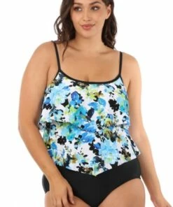 Maxine Royal Roses Double Tier One Piece Cobalt