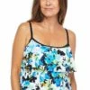 Maxine Royal Roses Tiered Tankini Separate + Cobalt
