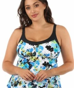 Maxine Royal Roses D Cup Tankini Separate Cobalt