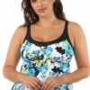 Maxine Royal Roses D Cup Tankini Separate + Cobalt