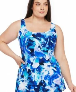 Maxine Mystique Swim Dress + Blue
