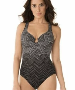 Miraclesuit Stitch Mix Escape One Piece Black/White