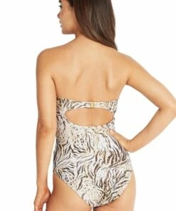 Milea Leo Animale D Cup Bandeau One Piece Natural -Cheap Swimweargalore Store mle1258dleo milea leo animale d cup bandeau one piece2