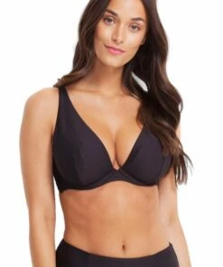 Milea Mini Rib DD/E Cup Plunge Tri Bra Nero 6 Milea Mini Rib DD/E Cup Plunge Tri Bra Nero -Cheap Swimweargalore Store mle3342erib milea mini rib dd e plunge tri bra black back 1