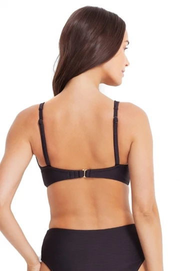 Milea Mini Rib DD/E Cup Plunge Tri Bra Nero 4 Milea Mini Rib DD/E Cup Plunge Tri Bra Nero - Image 4