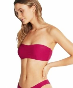 Milea Mini Rib Bandeau Bra Fuchsia