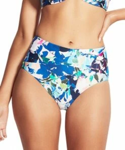 Milea Milea Artistic Expression High Waist Pant Soft Cobalt -Cheap Swimweargalore Store mle4157art milea artistic expression high waist pant 2