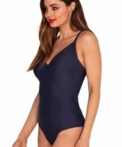 Monte & Lou DD/E V Neck One Piece Black -Cheap Swimweargalore Store mon1004ml.404 monte and lou dd e v neck maillot side 1