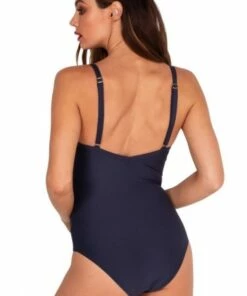 Monte & Lou DD/E V Neck One Piece Black -Cheap Swimweargalore Store mon1004su.635 monte and lou dd e v neck maillot back 1