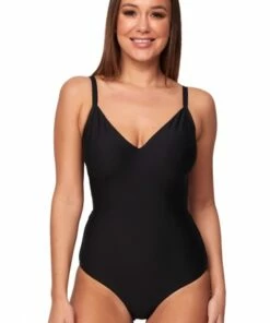 Monte & Lou DD/E V Neck One Piece Black
