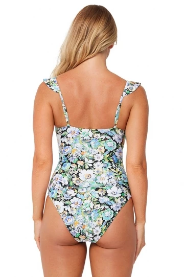 Monte & Lou Vintage Vacay Frill One Piece Black 2 Monte & Lou Vintage Vacay Frill One Piece Black - Image 2