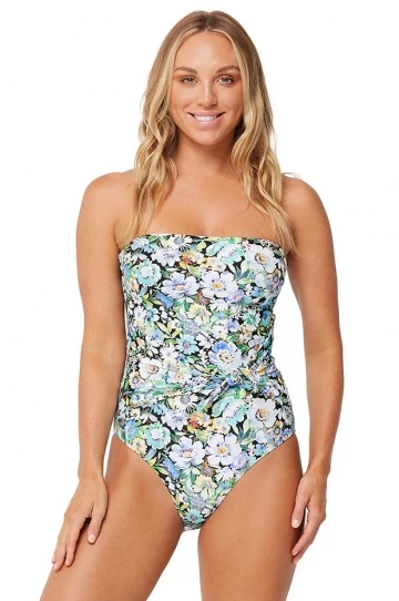 Monte & Lou Vintage Vacay Bandeau One Piece Black 1 Monte & Lou Vintage Vacay Bandeau One Piece Black