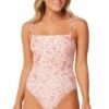 Monte & Lou Surat Tie Shoulder One Piece Sunset