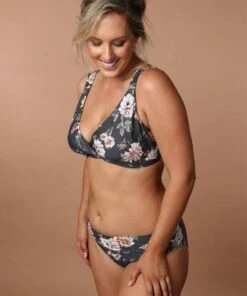 Monte & Lou Vintage Floral E/F Cup Cross Front Bra Graphite -Cheap Swimweargalore Store mon2019vf campaign1 1