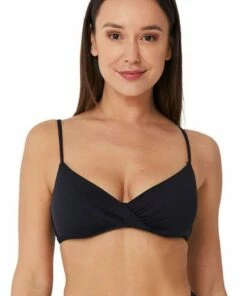 Monte & Lou Cross Front Bralette Black
