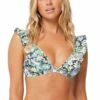 Monte & Lou Vintage Vacay Frill Tri Bra Black