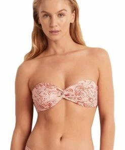 Monte & Lou Surat Twist Bandeau Bra Sunset