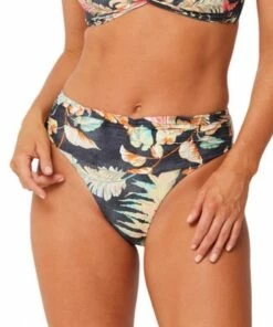 Monte & Lou Mystique Mid Rise Ruched Pant Licorice