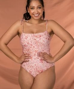 Monte & Lou Surat Tie Shoulder One Piece Sunset -Cheap Swimweargalore Store monte and lou surat one piece