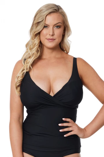 Moontide Contours F/G Cup Wrap Front Tankini Separate Black 1 Moontide Contours F/G Cup Wrap Front Tankini Separate Black